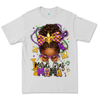 Dove Grey mardi gras mama afro messy bun Premium Tee - texasbilliewilder