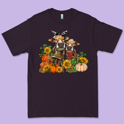 Fall Heifer Cows Premium Tee Designed By Ranaportraitstore