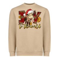 Joy To The World Christmas Cow Heavyweight Sweatshirt | Teevron