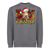 Storm joy to the world christmas cow Heavyweight Sweatshirt - LillyAllenDesigns