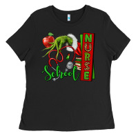 Black Christmas Character Nurse Ladies Tee - NancyCooperArtShop