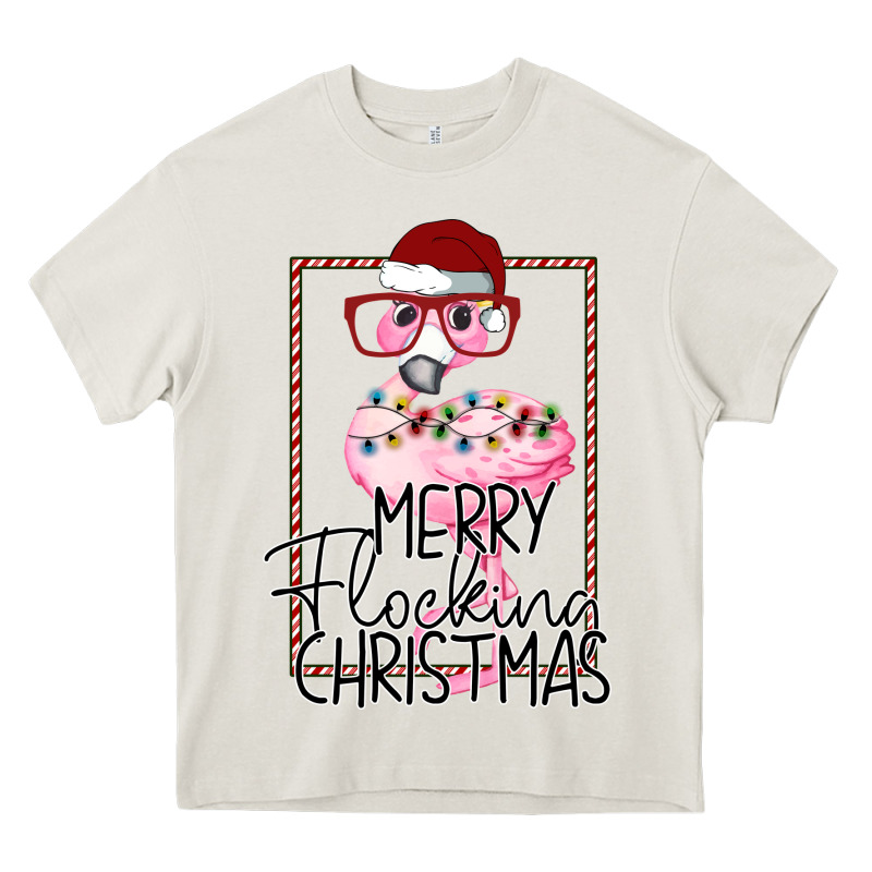 Merryy Flocking Christmas Flamingo Heavy Core Tee by Bettercallsaul | Teevron