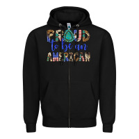 Black proud to be an american Zipper Hoodie - Artiststas