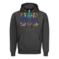 Charcoal Heather proud to be an american Zipper Hoodie - Artiststas