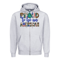 Heather Grey proud to be an american Zipper Hoodie - Artiststas
