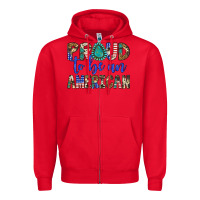 Red proud to be an american Zipper Hoodie - Artiststas
