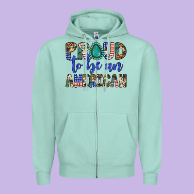 Proud To Be An American Zipper Hoodie Designed By Artiststas