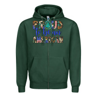 Sports Green proud to be an american Zipper Hoodie - Artiststas
