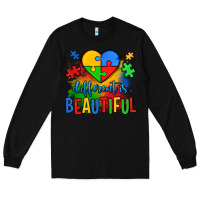 Black different is beautiful autism Long Sleeve Tee - OliviaCreatesArt