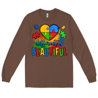 Chestnut different is beautiful autism Long Sleeve Tee - OliviaCreatesArt