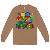 Toasted Coconut different is beautiful autism Long Sleeve Tee - OliviaCreatesArt