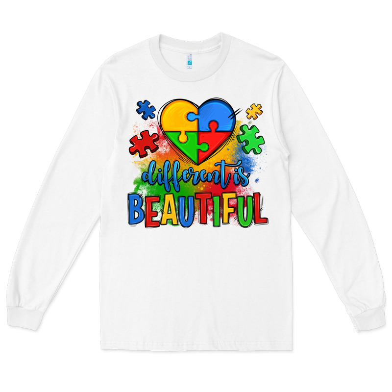 Different Is Beautiful Autism Long Sleeve Tee by OliviaCreatesArt | Teevron