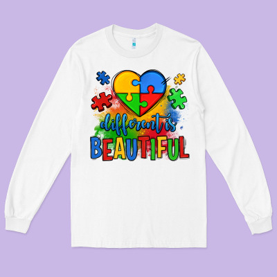 Different Is Beautiful Autism Long Sleeve Tee Designed By Oliviacreatesart