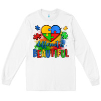White different is beautiful autism Long Sleeve Tee - OliviaCreatesArt