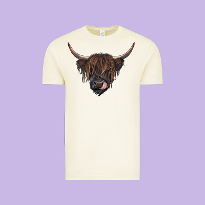 Black Highland Cow Vintage Tee Designed By Ranaportraitstore