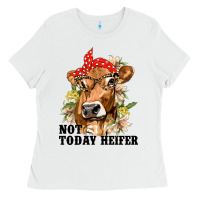 White Cute Heifer Ladies Tee - texasbilliewilder