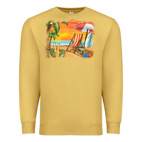 Antique Gold sunset beach background Premium Sweatshirt - BarkalooDesign