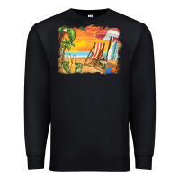 Black sunset beach background Premium Sweatshirt - BarkalooDesign