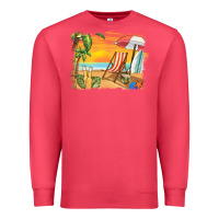 Cardinal sunset beach background Premium Sweatshirt - BarkalooDesign