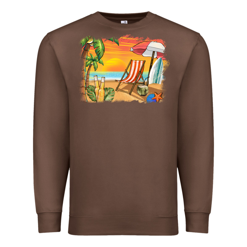 Sunset Beach Background Premium Sweatshirt by BarkalooDesign | Teevron