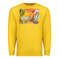 Lemon sunset beach background Premium Sweatshirt - BarkalooDesign