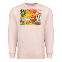 Pale Pink sunset beach background Premium Sweatshirt - BarkalooDesign