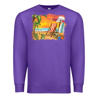 Purple sunset beach background Premium Sweatshirt - BarkalooDesign