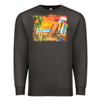 Smoke sunset beach background Premium Sweatshirt - BarkalooDesign