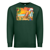 Sports Green sunset beach background Premium Sweatshirt - BarkalooDesign
