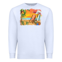 White sunset beach background Premium Sweatshirt - BarkalooDesign