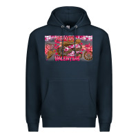 Navy Howdy Valentine Premium Hoodie - CowhideDigitalArt