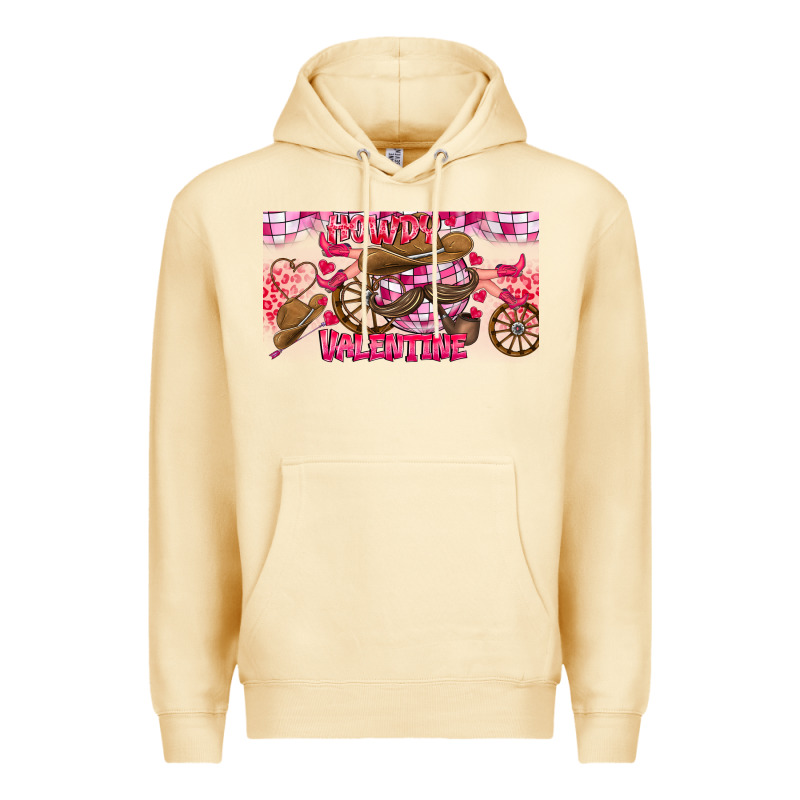 Howdy Valentine Premium Hoodie by CowhideDigitalArt | Teevron
