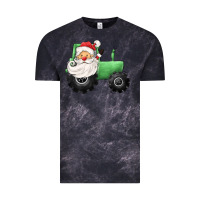 Cloud Black santa tractor Vintage Tee - CowGirlArtShop