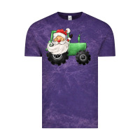 Cloud Purple santa tractor Vintage Tee - CowGirlArtShop