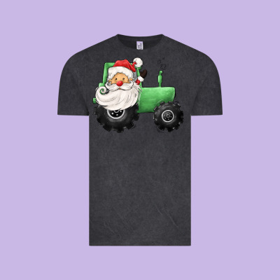 Santa Tractor Vintage Tee Designed By Cowgirlartshop