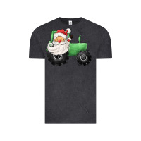 Vintage Black santa tractor Vintage Tee - CowGirlArtShop