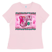 Bubblegum Pink Give Cancer the boot Ladies Tee - NancyCooperArtShop