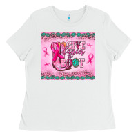 White Give Cancer the boot Ladies Tee - NancyCooperArtShop