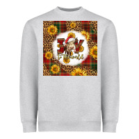 Heather Grey joy to the world christmas cow Heavyweight Sweatshirt - LillyAllenDesigns