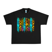 Black turquoise leopard sunflowers colorful Urban Heavy Tee - RanaPortraitStore