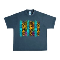 Midnight Navy turquoise leopard sunflowers colorful Urban Heavy Tee - RanaPortraitStore
