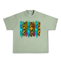 Oil Green turquoise leopard sunflowers colorful Urban Heavy Tee - RanaPortraitStore