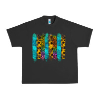 Pigment Black turquoise leopard sunflowers colorful Urban Heavy Tee - RanaPortraitStore