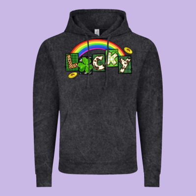 Lucky St. Patrick's Day Vintage Hoodie Designed By Cowgirlartshop