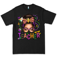 Black mardi gras teacher caucasian messy bun Premium Tee - texasbilliewilder