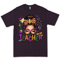 Plum mardi gras teacher caucasian messy bun Premium Tee - texasbilliewilder