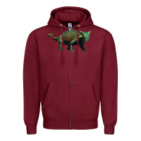 Burgundy ankylosaurus Zipper Hoodie - Artiststas