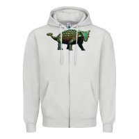 Dove Grey ankylosaurus Zipper Hoodie - Artiststas
