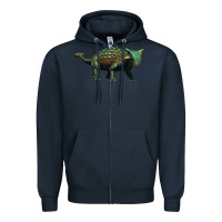Navy ankylosaurus Zipper Hoodie - Artiststas