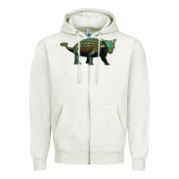Oatmeal Heather ankylosaurus Zipper Hoodie - Artiststas